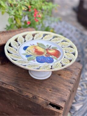 Vintage Royal Halsey Fruit Pedestal Compote Cake Stand
